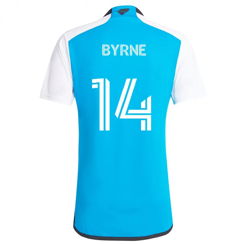 Danxen Kinderen Nathan Byrne #14 Blauw Wit Thuisshirt Thuistenue 2024/25 T-Shirt