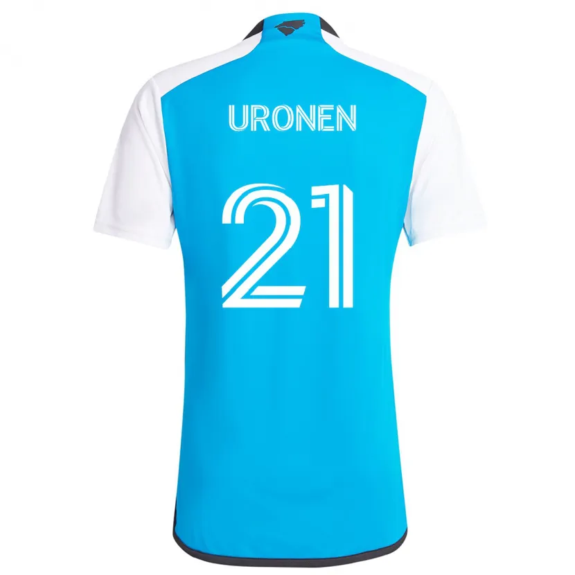 Danxen Kinderen Jere Uronen #21 Blauw Wit Thuisshirt Thuistenue 2024/25 T-Shirt