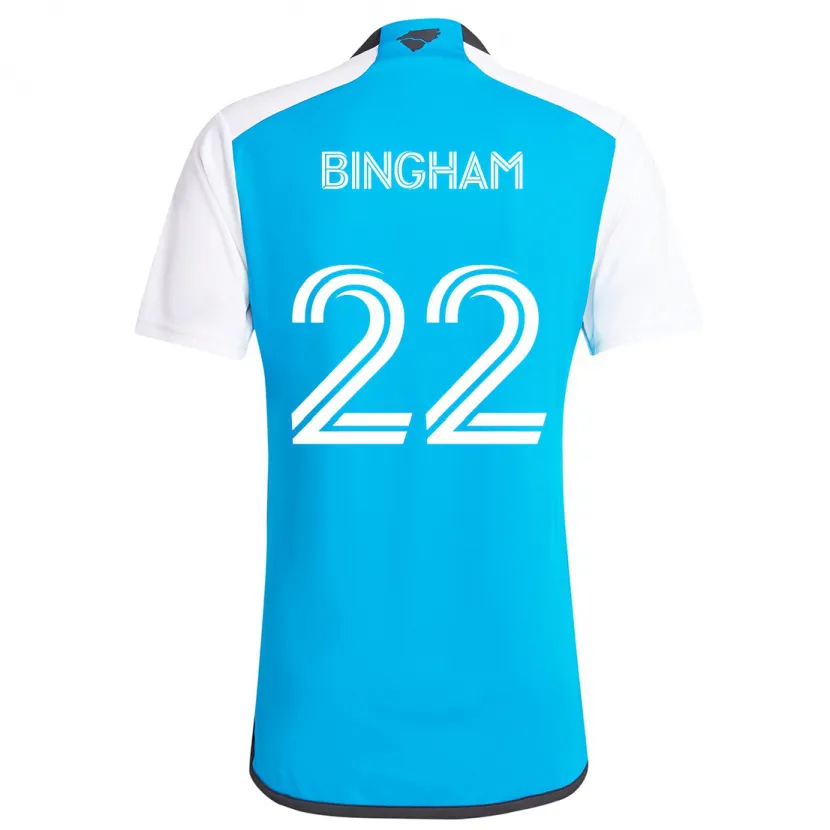 Danxen Kinderen David Bingham #22 Blauw Wit Thuisshirt Thuistenue 2024/25 T-Shirt