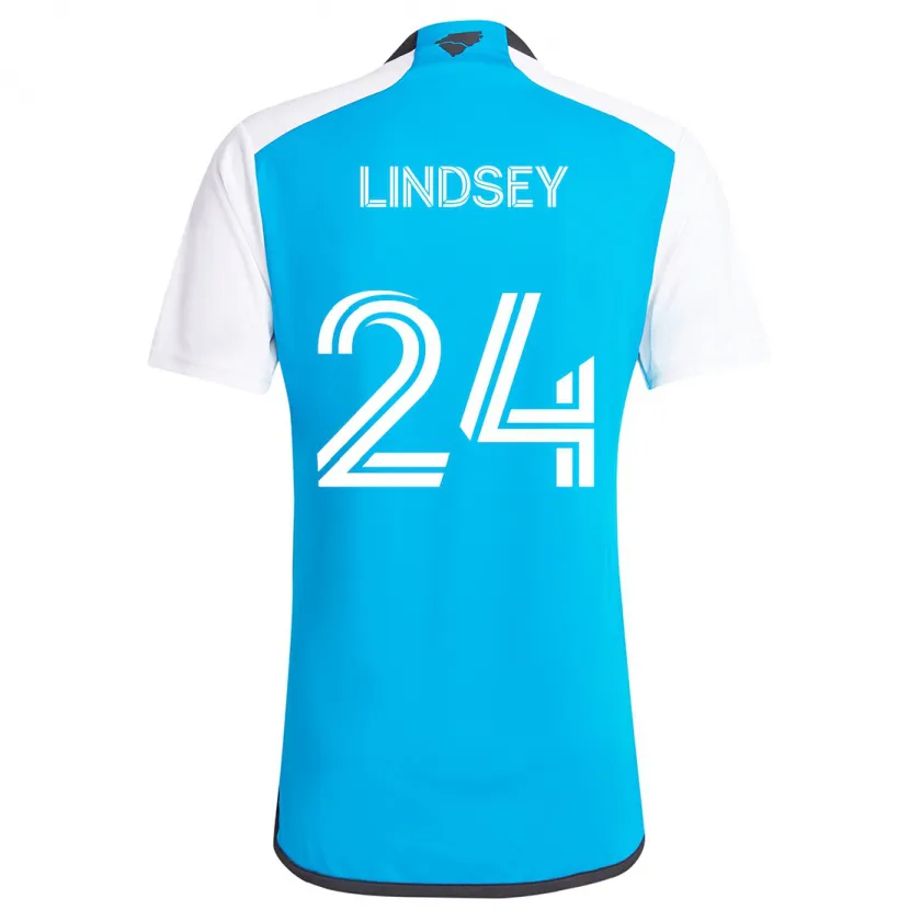 Danxen Kinderen Jaylin Lindsey #24 Blauw Wit Thuisshirt Thuistenue 2024/25 T-Shirt