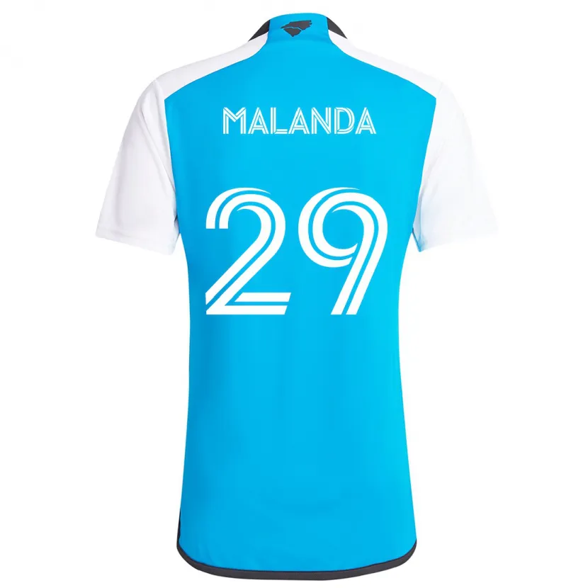 Danxen Kinderen Adilson Malanda #29 Blauw Wit Thuisshirt Thuistenue 2024/25 T-Shirt