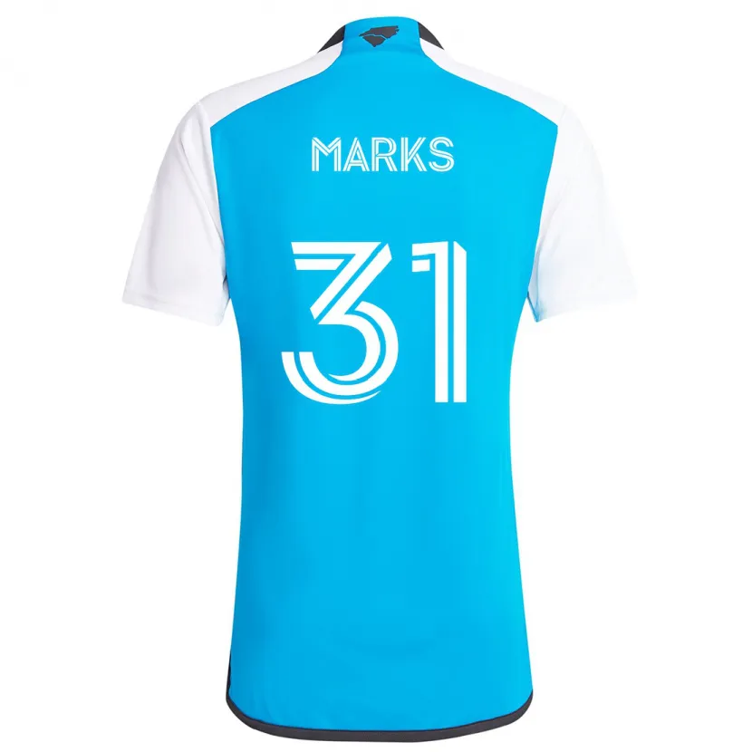 Danxen Kinderen George Marks #31 Blauw Wit Thuisshirt Thuistenue 2024/25 T-Shirt