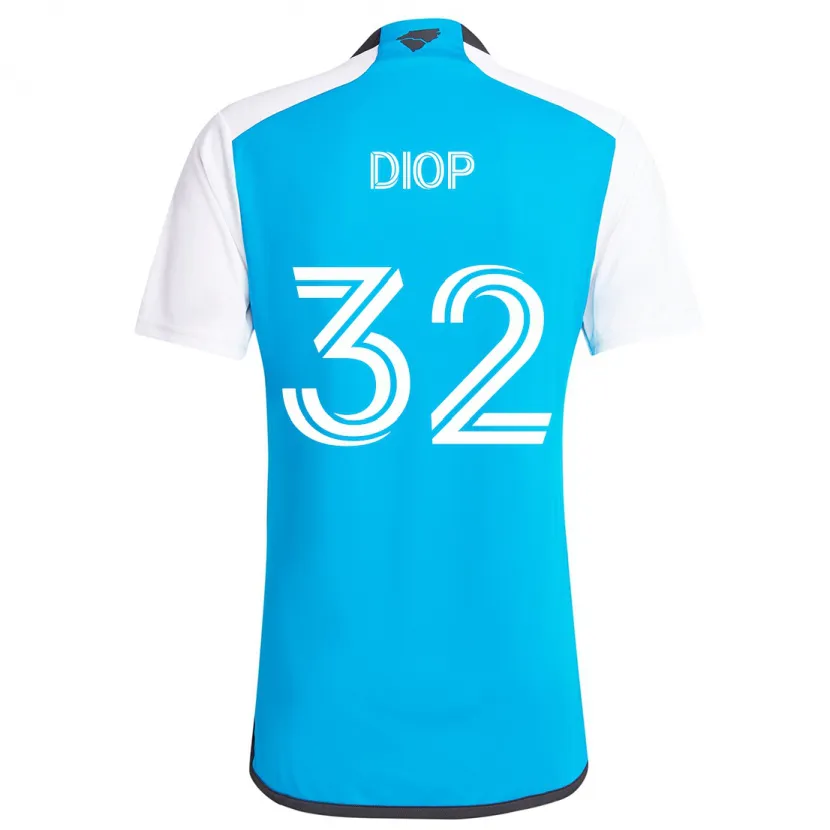 Danxen Kinderen Hamady Diop #32 Blauw Wit Thuisshirt Thuistenue 2024/25 T-Shirt