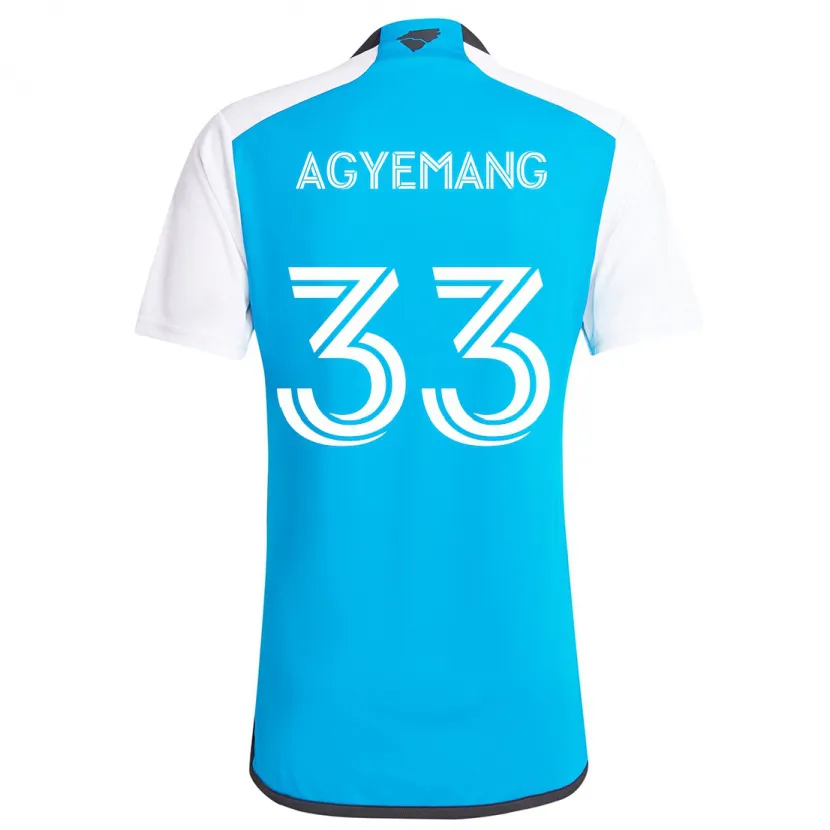 Danxen Kinderen Patrick Agyemang #33 Blauw Wit Thuisshirt Thuistenue 2024/25 T-Shirt