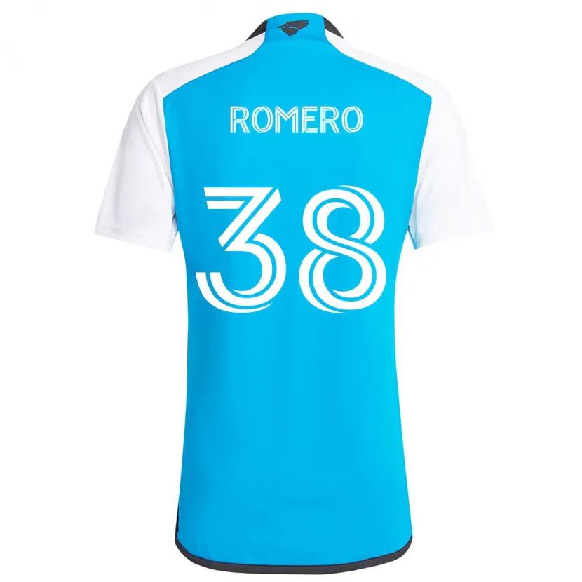 Danxen Kinderen Brian Romero #38 Blauw Wit Thuisshirt Thuistenue 2024/25 T-Shirt