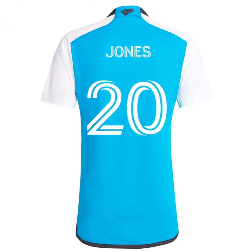 Danxen Kinderen Derrick Jones #20 Blauw Wit Thuisshirt Thuistenue 2024/25 T-Shirt