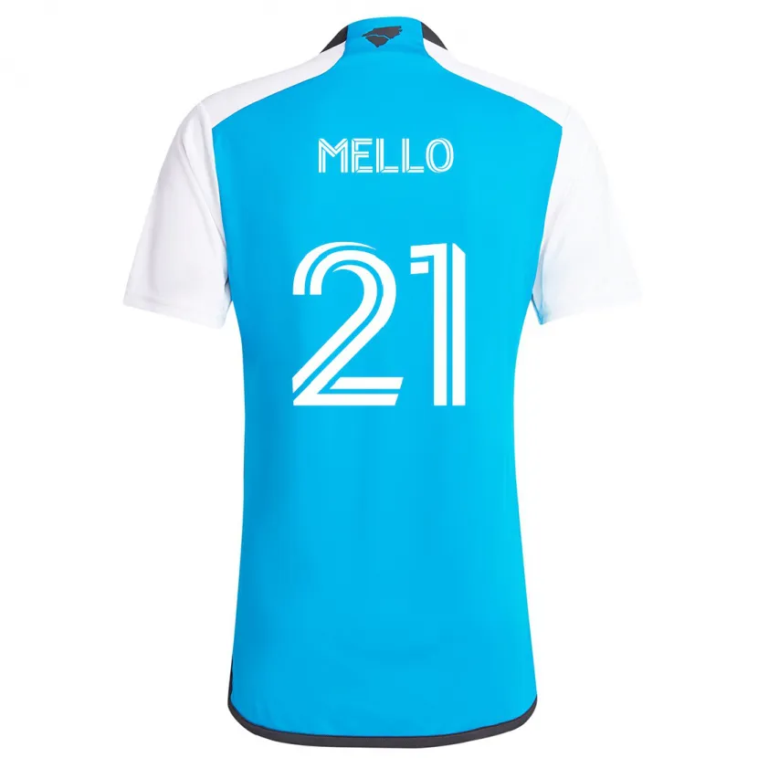 Danxen Kinderen Vinicius Mello #21 Blauw Wit Thuisshirt Thuistenue 2024/25 T-Shirt