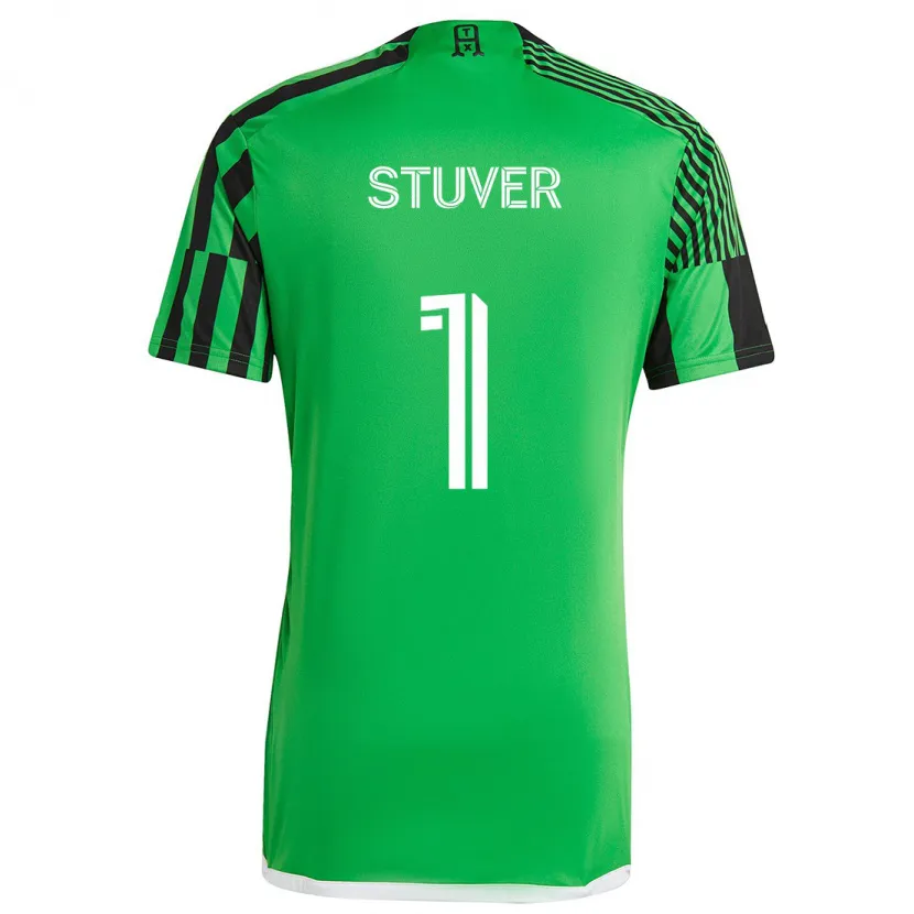 Danxen Kinderen Brad Stuver #1 Groen Zwart Thuisshirt Thuistenue 2024/25 T-Shirt