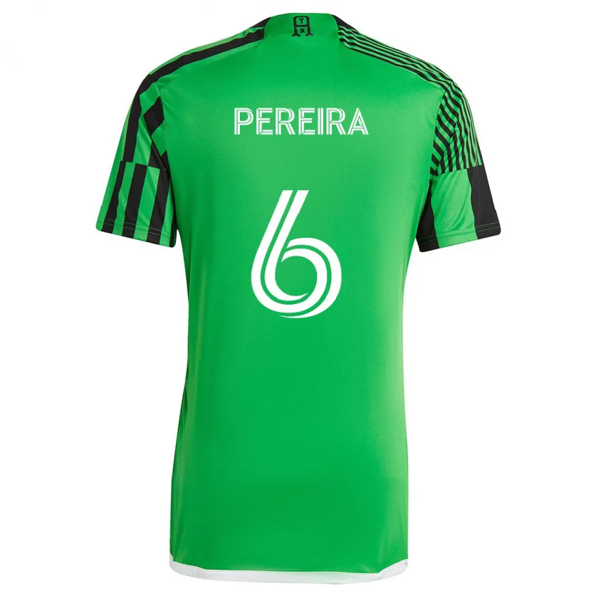 Danxen Kinderen Daniel Pereira #6 Groen Zwart Thuisshirt Thuistenue 2024/25 T-Shirt