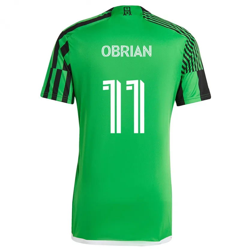 Danxen Kinderen Jáder Obrian #11 Groen Zwart Thuisshirt Thuistenue 2024/25 T-Shirt