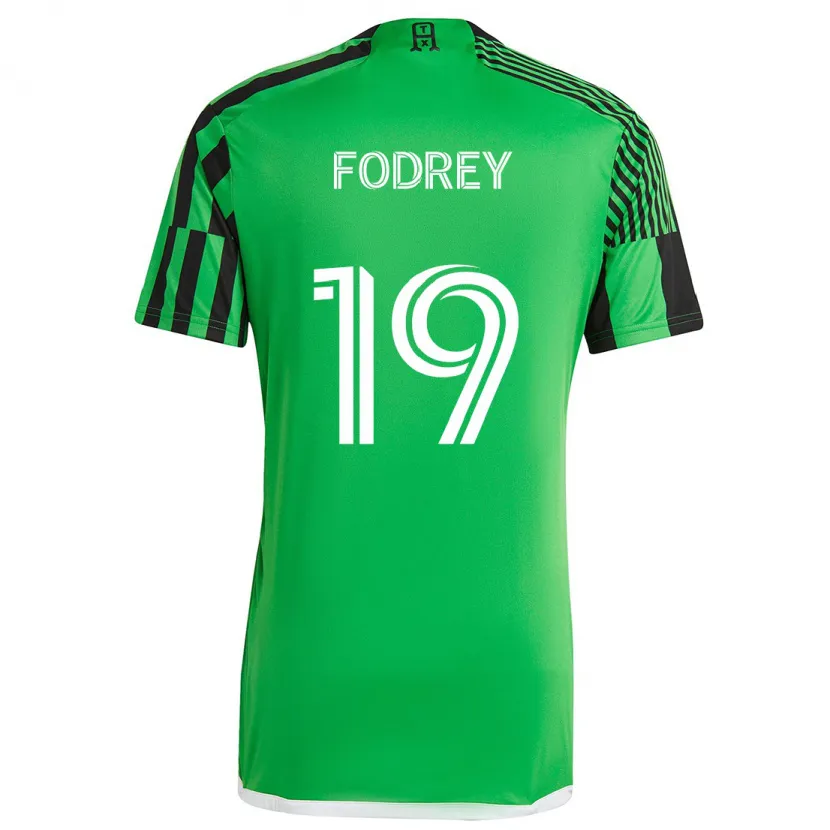 Danxen Kinderen Cj Fodrey #19 Groen Zwart Thuisshirt Thuistenue 2024/25 T-Shirt