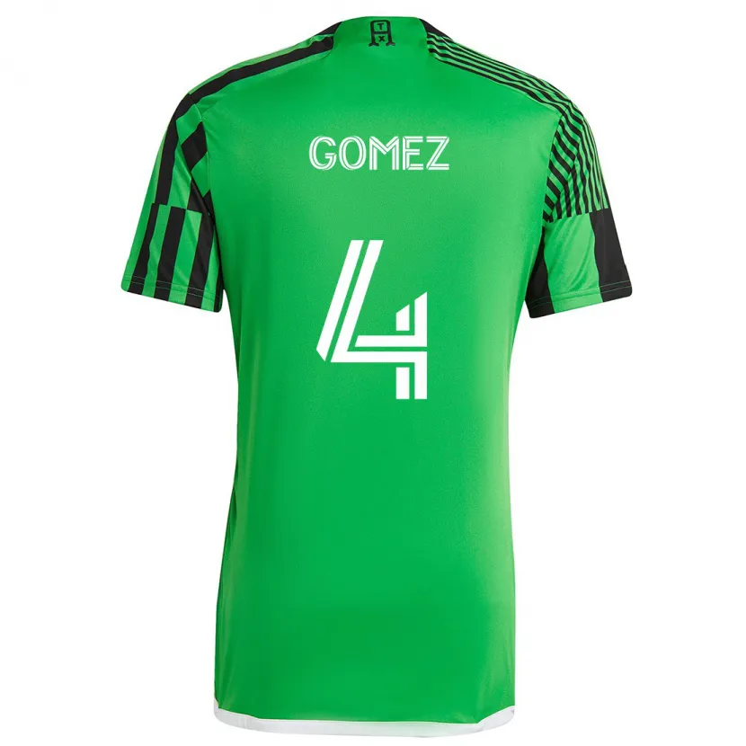 Danxen Kinderen Antonio Gomez #4 Groen Zwart Thuisshirt Thuistenue 2024/25 T-Shirt