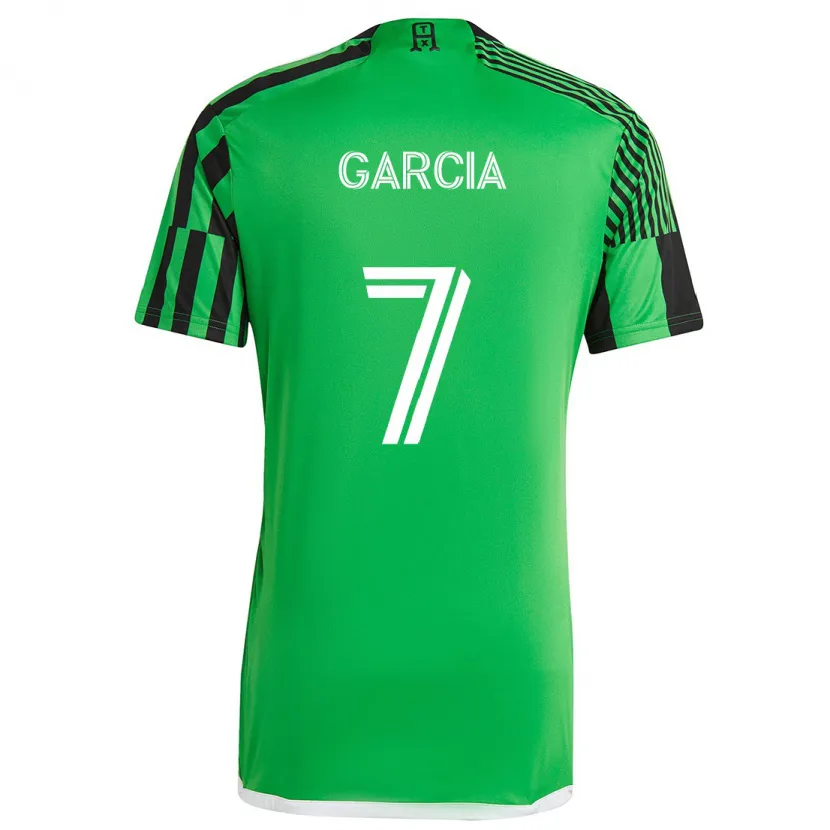 Danxen Kinderen Anthony García #7 Groen Zwart Thuisshirt Thuistenue 2024/25 T-Shirt