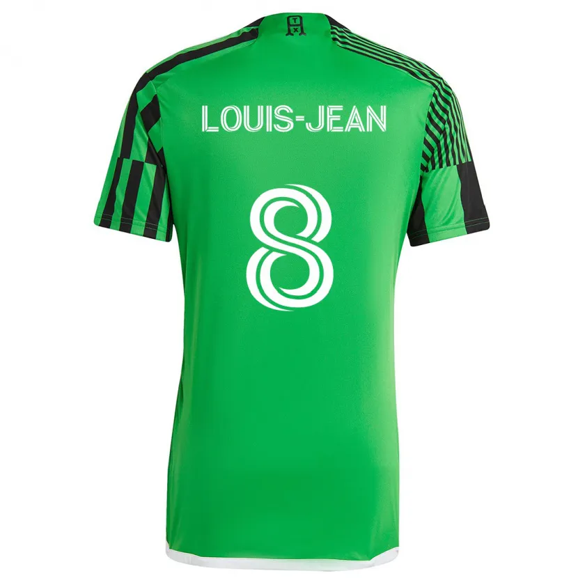 Danxen Kinderen Steeve Louis-Jean #8 Groen Zwart Thuisshirt Thuistenue 2024/25 T-Shirt