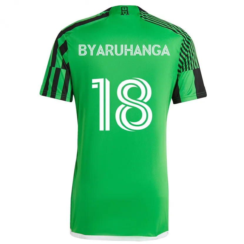 Danxen Kinderen Bobosi Byaruhanga #18 Groen Zwart Thuisshirt Thuistenue 2024/25 T-Shirt