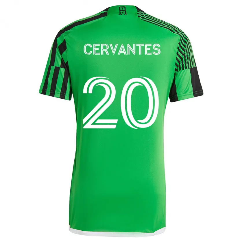 Danxen Kinderen Aaron Cervantes #20 Groen Zwart Thuisshirt Thuistenue 2024/25 T-Shirt