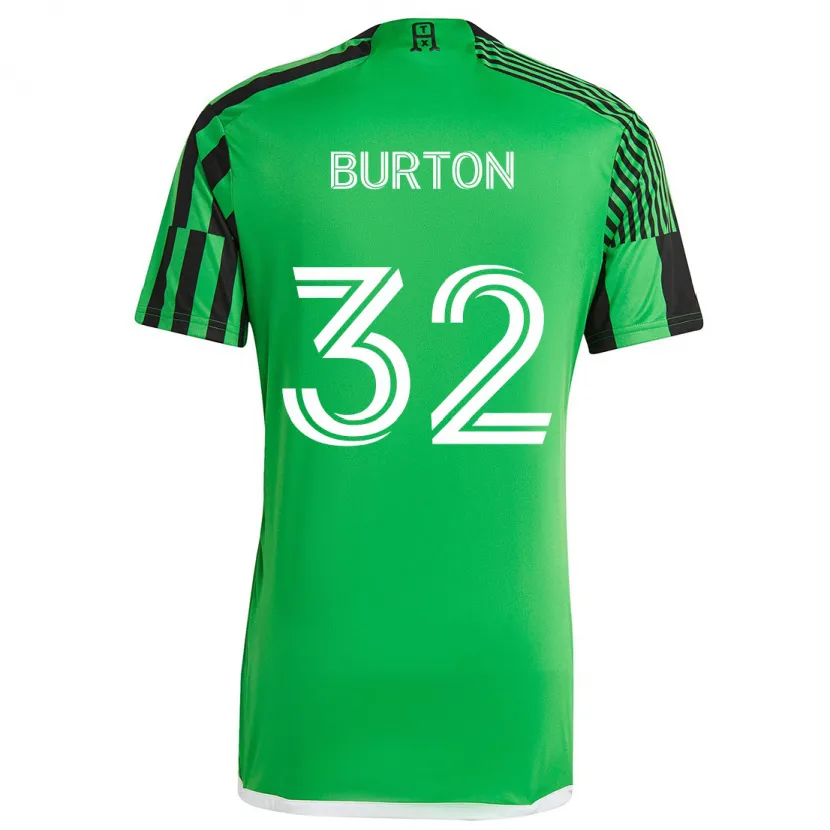 Danxen Kinderen Micah Burton #32 Groen Zwart Thuisshirt Thuistenue 2024/25 T-Shirt