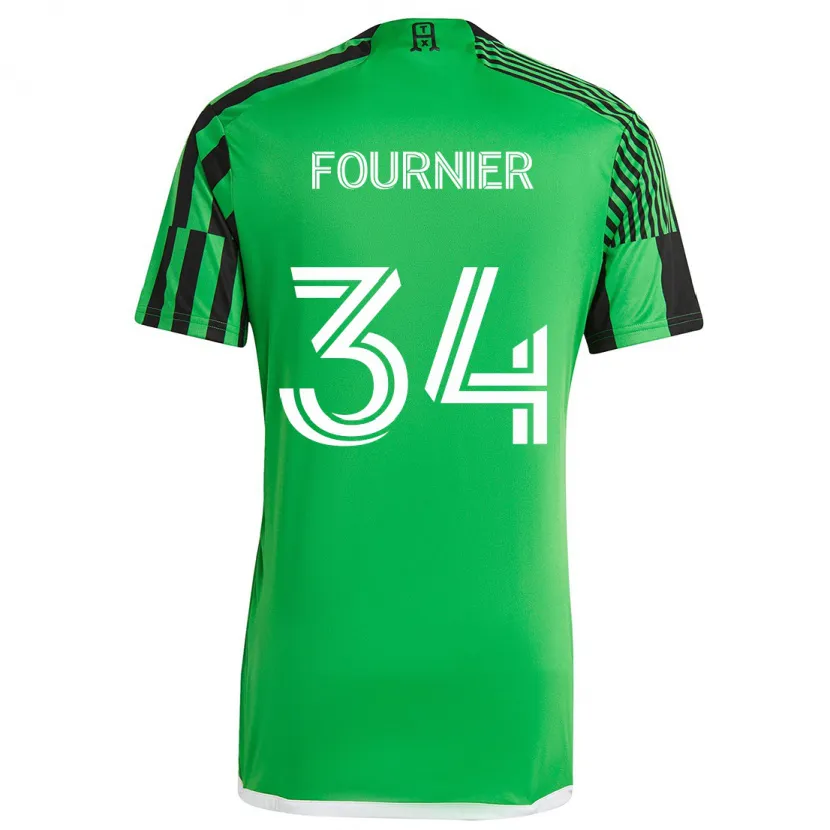 Danxen Kinderen Drake Fournier #34 Groen Zwart Thuisshirt Thuistenue 2024/25 T-Shirt