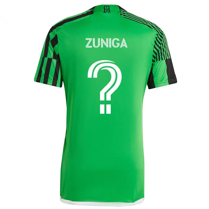 Danxen Kinderen Abner Zuñiga #0 Groen Zwart Thuisshirt Thuistenue 2024/25 T-Shirt