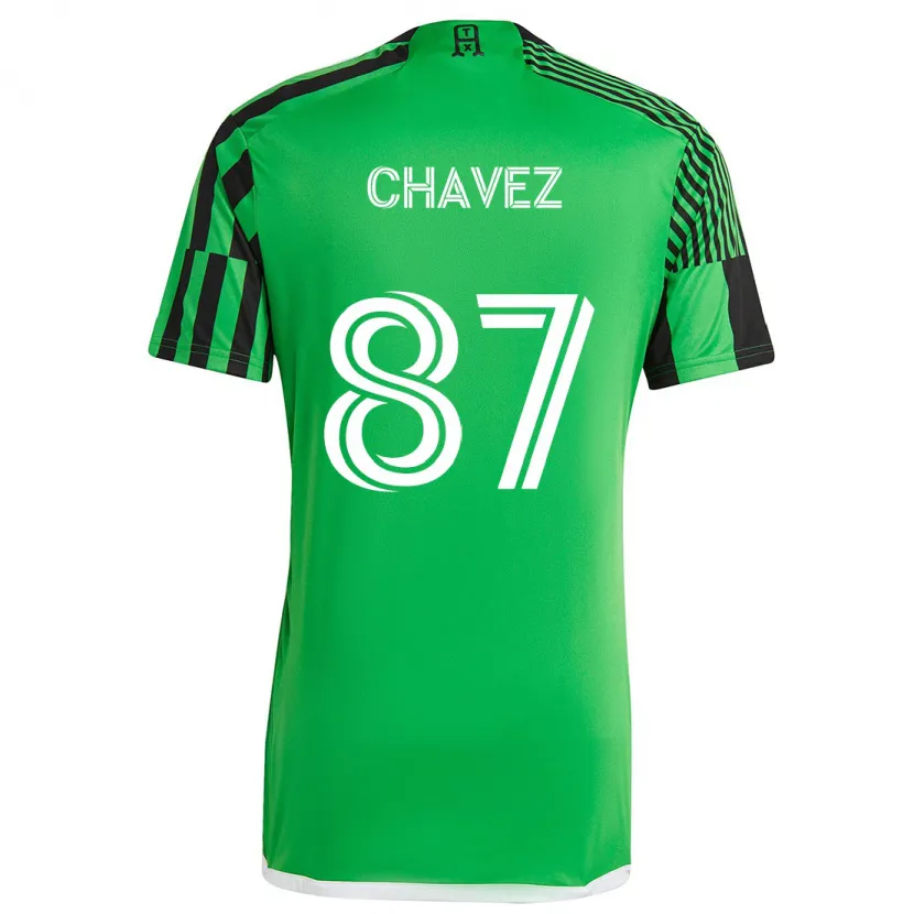 Danxen Kinderen Alfonso Ocampo-Chávez #87 Groen Zwart Thuisshirt Thuistenue 2024/25 T-Shirt