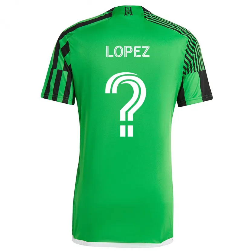 Danxen Kinderen Eric López #0 Groen Zwart Thuisshirt Thuistenue 2024/25 T-Shirt