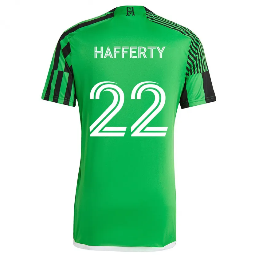 Danxen Kinderen Joe Hafferty #22 Groen Zwart Thuisshirt Thuistenue 2024/25 T-Shirt