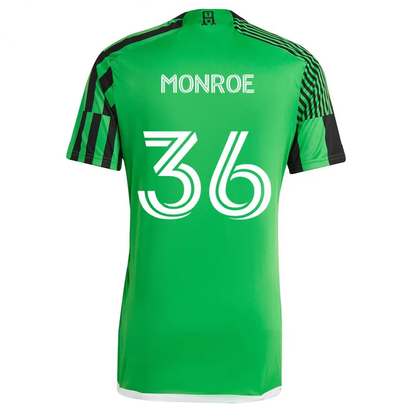 Danxen Kinderen Greg Monroe #36 Groen Zwart Thuisshirt Thuistenue 2024/25 T-Shirt