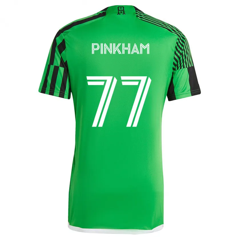 Danxen Kinderen Chris Pinkham #77 Groen Zwart Thuisshirt Thuistenue 2024/25 T-Shirt