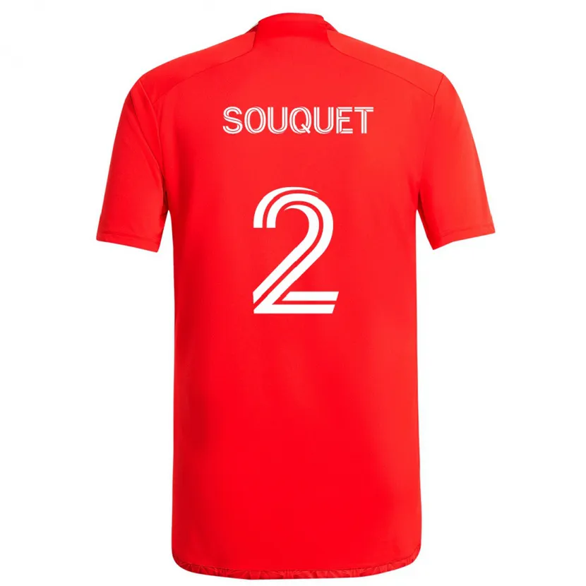 Danxen Kinderen Arnaud Souquet #2 Rood Wit Thuisshirt Thuistenue 2024/25 T-Shirt