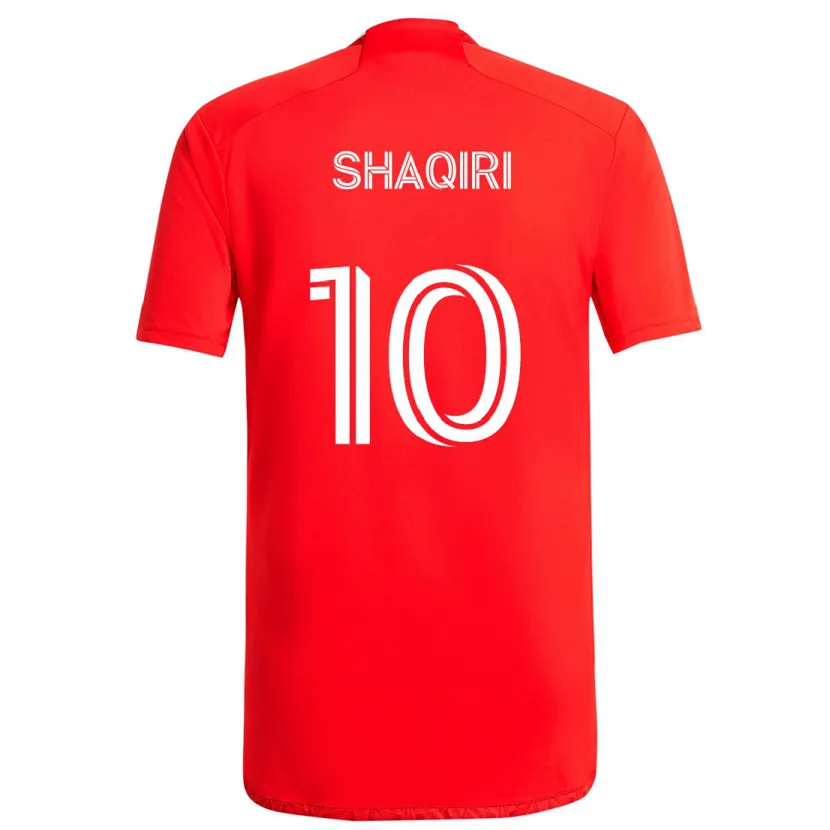 Danxen Kinderen Xherdan Shaqiri #10 Rood Wit Thuisshirt Thuistenue 2024/25 T-Shirt