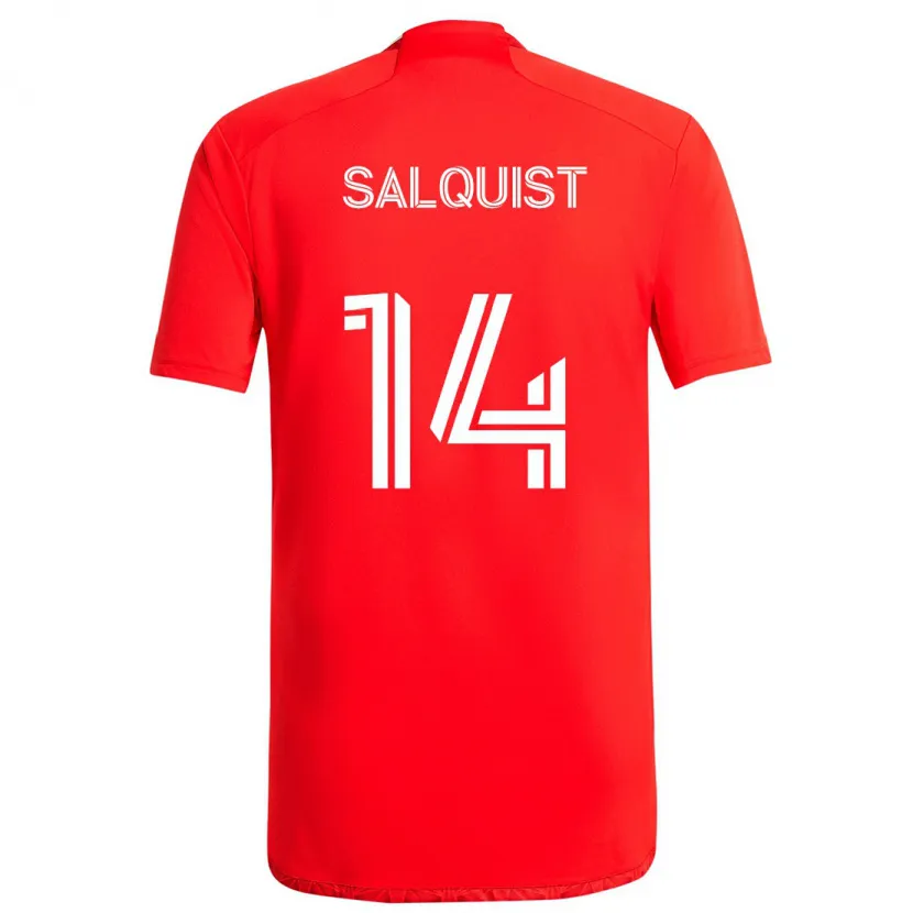 Danxen Kinderen Tobias Salquist #14 Rood Wit Thuisshirt Thuistenue 2024/25 T-Shirt