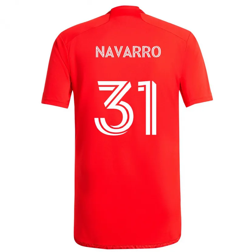 Danxen Kinderen Federico Navarro #31 Rood Wit Thuisshirt Thuistenue 2024/25 T-Shirt