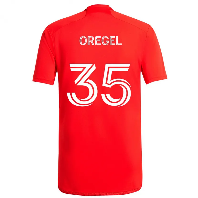 Danxen Kinderen Sergio Oregel #35 Rood Wit Thuisshirt Thuistenue 2024/25 T-Shirt