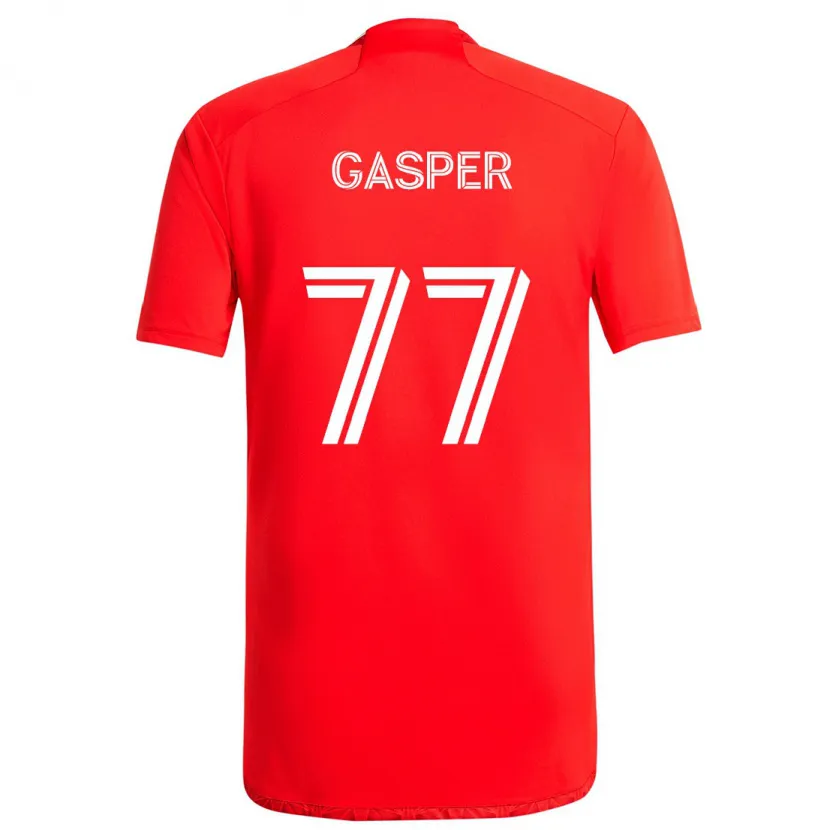 Danxen Kinderen Chase Gasper #77 Rood Wit Thuisshirt Thuistenue 2024/25 T-Shirt