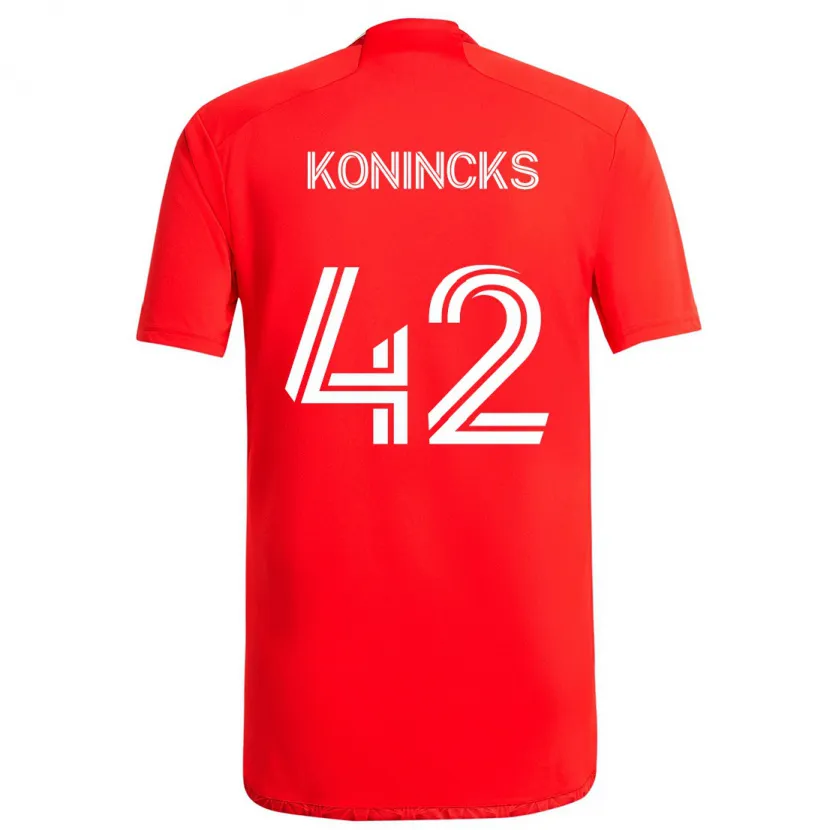 Danxen Kinderen Diego Konincks #42 Rood Wit Thuisshirt Thuistenue 2024/25 T-Shirt