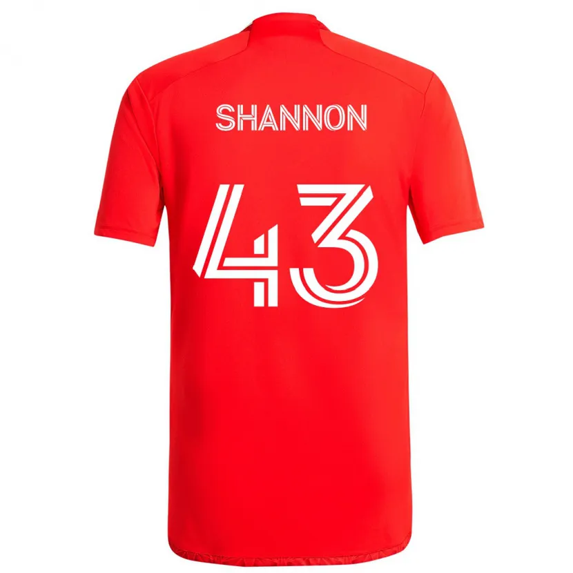 Danxen Kinderen Jaylen Shannon #43 Rood Wit Thuisshirt Thuistenue 2024/25 T-Shirt