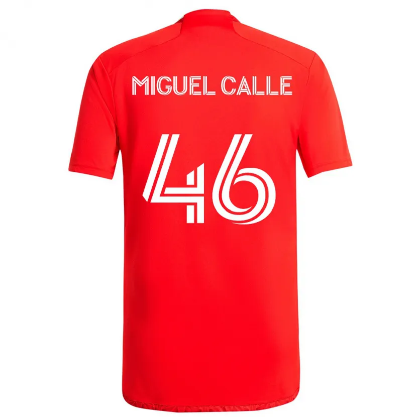 Danxen Kinderen Juan Miguel Calle #46 Rood Wit Thuisshirt Thuistenue 2024/25 T-Shirt