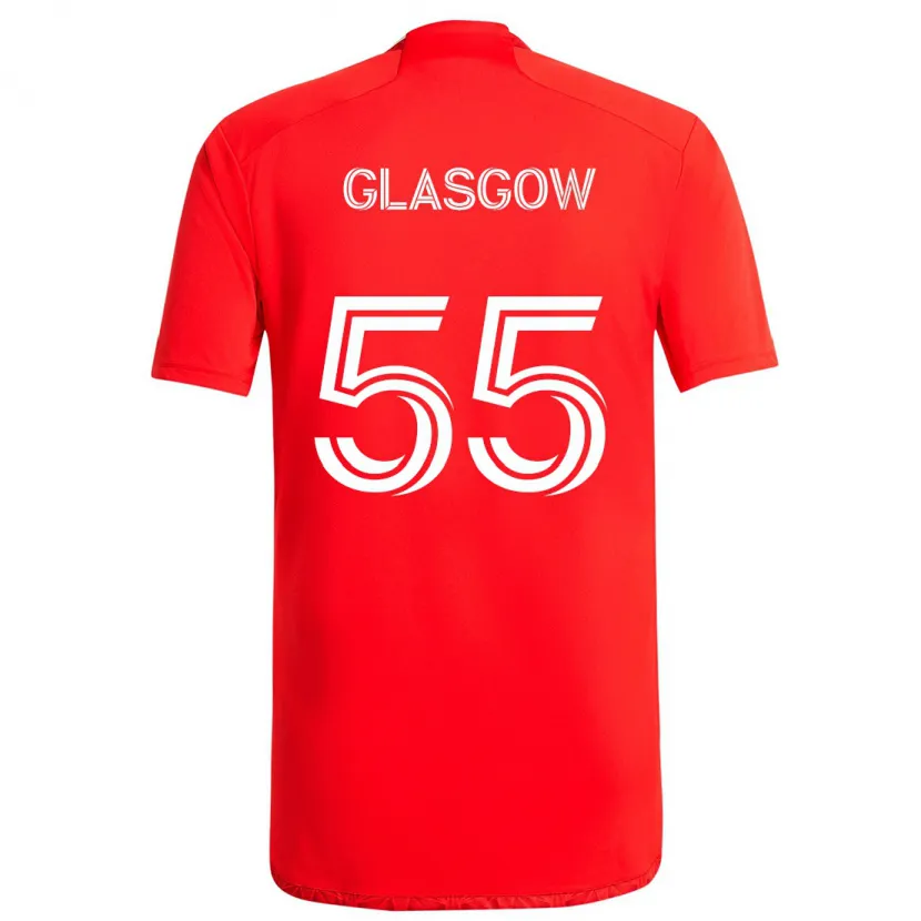 Danxen Kinderen Omari Glasgow #55 Rood Wit Thuisshirt Thuistenue 2024/25 T-Shirt