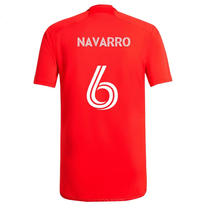 Danxen Kinderen Miguel Navarro #6 Rood Wit Thuisshirt Thuistenue 2024/25 T-Shirt