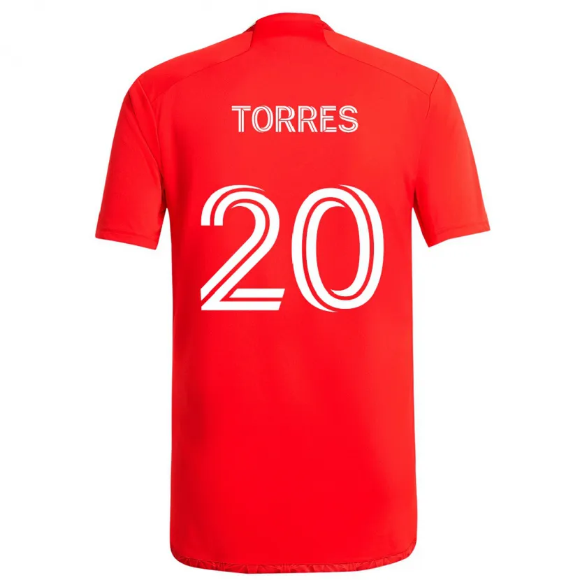 Danxen Kinderen Jairo Torres #20 Rood Wit Thuisshirt Thuistenue 2024/25 T-Shirt