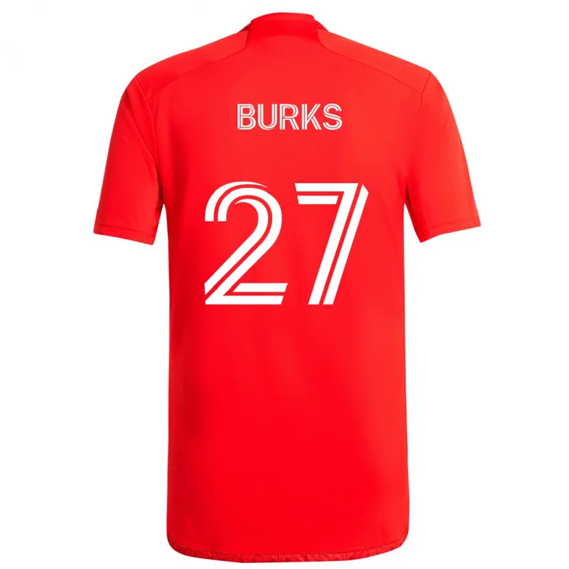 Danxen Kinderen Kendall Burks #27 Rood Wit Thuisshirt Thuistenue 2024/25 T-Shirt