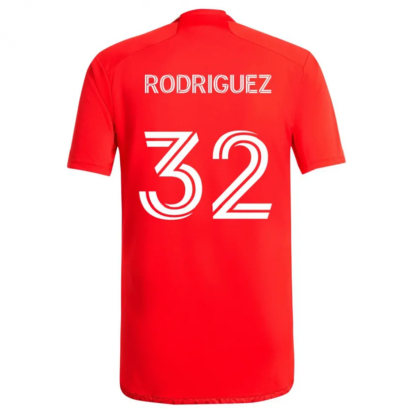 Danxen Kinderen Missael Rodríguez #32 Rood Wit Thuisshirt Thuistenue 2024/25 T-Shirt