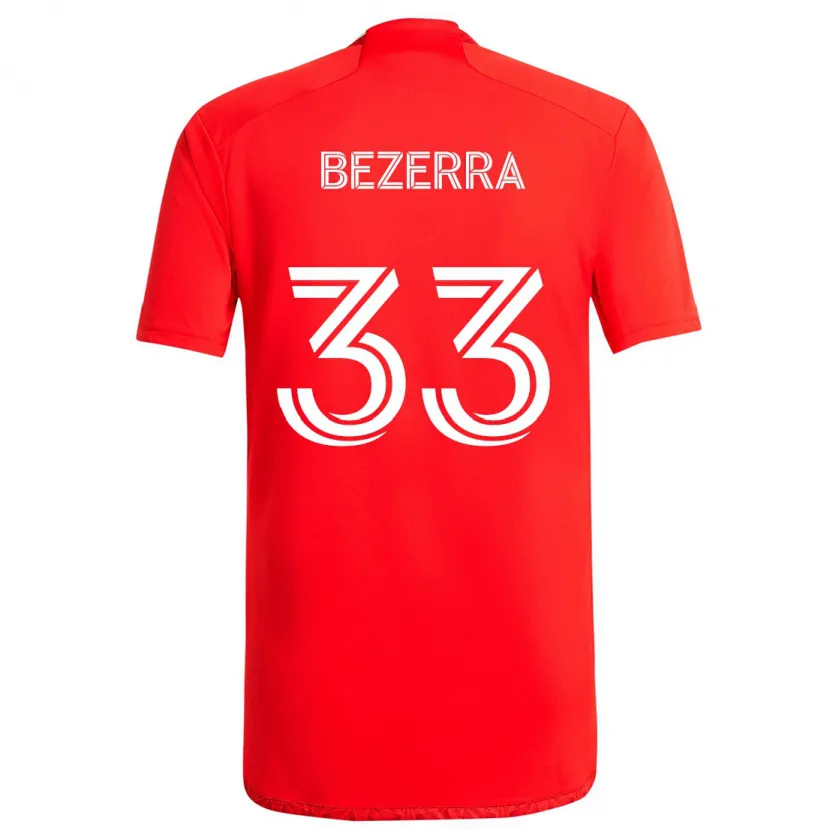 Danxen Kinderen Victor Bezerra #33 Rood Wit Thuisshirt Thuistenue 2024/25 T-Shirt