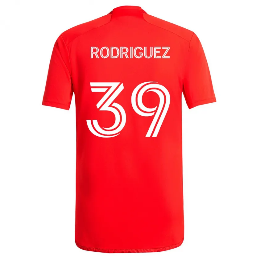 Danxen Kinderen Allan Rodriguez #39 Rood Wit Thuisshirt Thuistenue 2024/25 T-Shirt