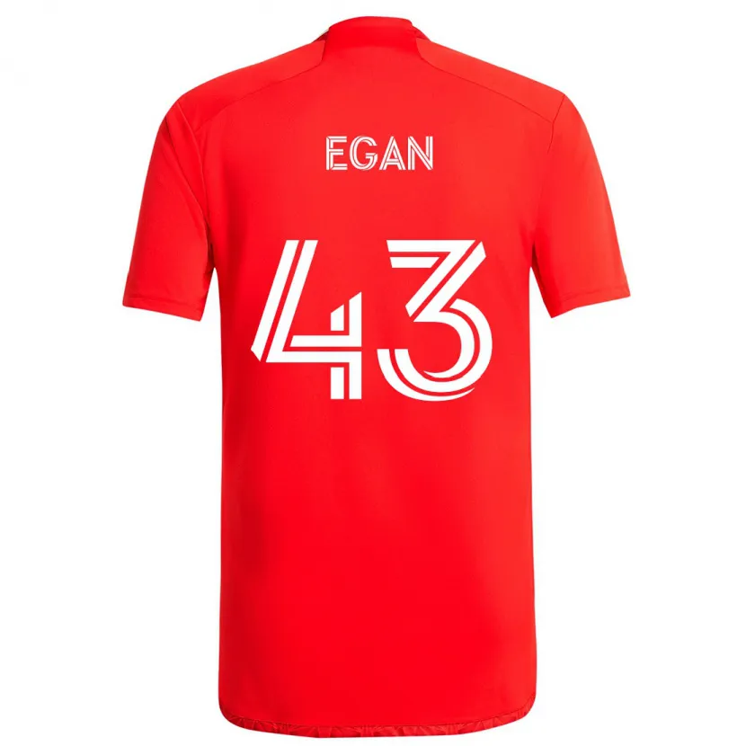 Danxen Kinderen Noah Egan #43 Rood Wit Thuisshirt Thuistenue 2024/25 T-Shirt