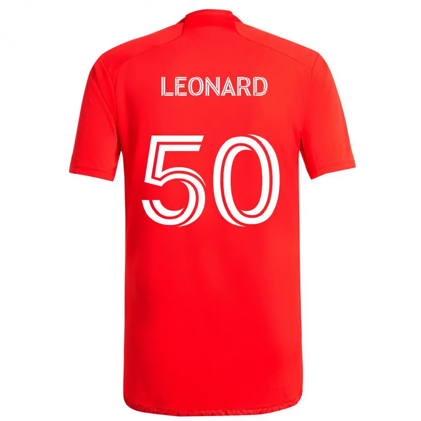 Danxen Kinderen Eric Leonard #50 Rood Wit Thuisshirt Thuistenue 2024/25 T-Shirt