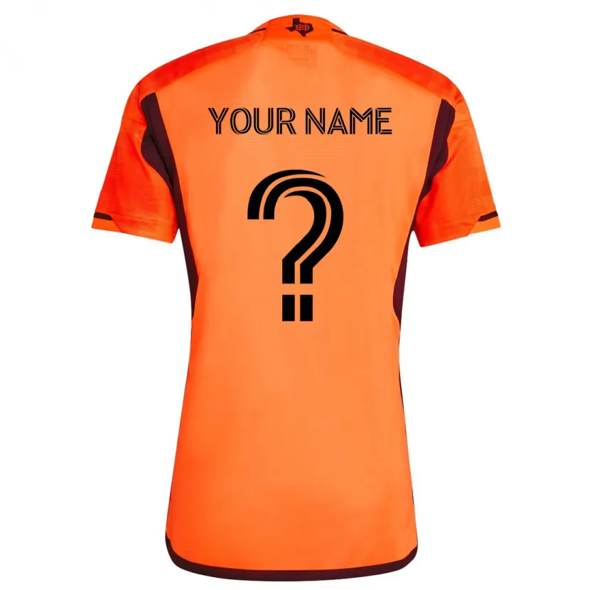 Danxen Kinderen Uw Naam #0 Oranje Zwart Thuisshirt Thuistenue 2024/25 T-Shirt