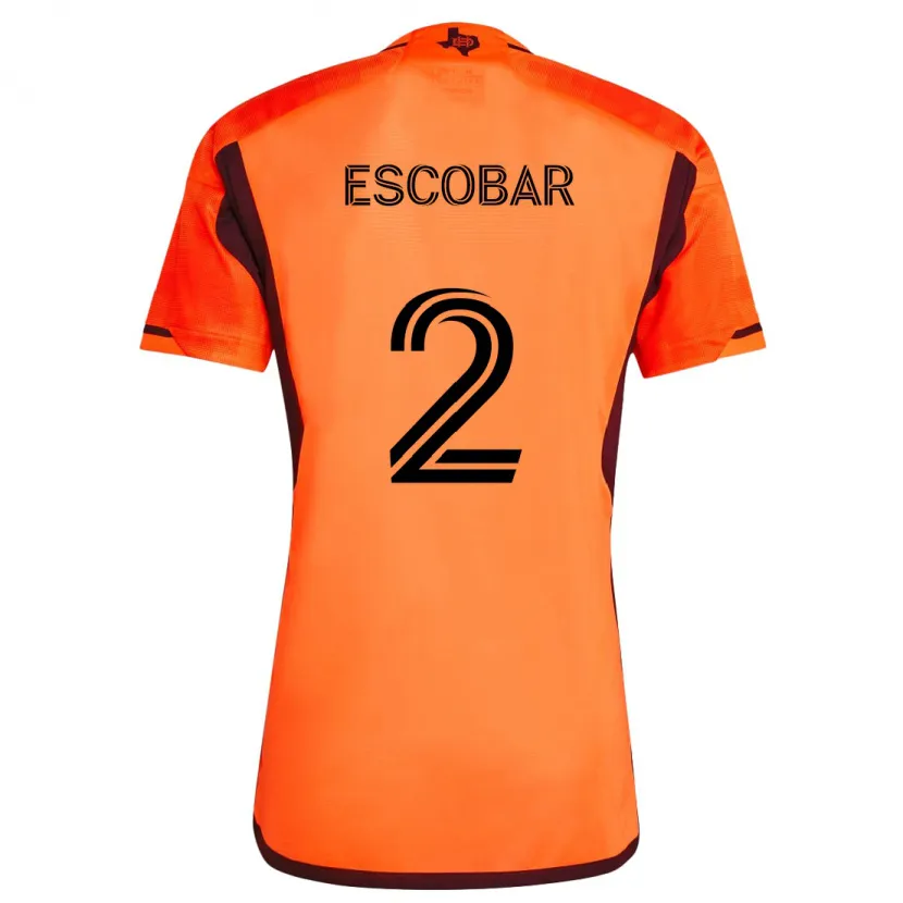 Danxen Kinderen Franco Escobar #2 Oranje Zwart Thuisshirt Thuistenue 2024/25 T-Shirt