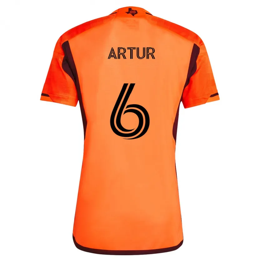 Danxen Kinderen Artur #6 Oranje Zwart Thuisshirt Thuistenue 2024/25 T-Shirt