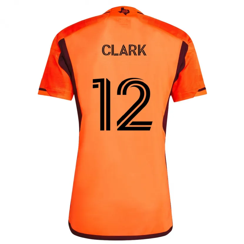 Danxen Kinderen Steve Clark #12 Oranje Zwart Thuisshirt Thuistenue 2024/25 T-Shirt